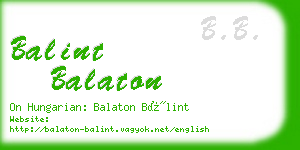 balint balaton business card